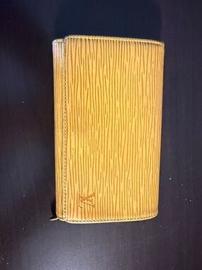 Louis Vuitton Yellow Textured Zip-Around Wallet